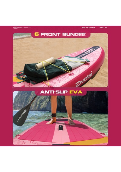 Air Power Pink 335x86x15 Cm Çift Taraflı Kürekli Şişme Paddle Board Sup Seti 175 Kg