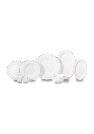 Korkmaz Roma Collection 53 Parça Platin Yemek Takımı A9882 Beyaz
