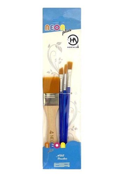 Fırça Seti -4, Yağlı Boya Fırçası, 4 Lü Set, Resim Fırçası, Zemin Fırça, Sulu Boya Fırçası