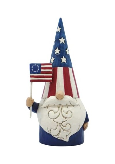 Jim Shore Heartwood Creek Dünyanın Etrafında Cüceler Amerikan Vatansever Heykelcik, 13 Cm, Çok Renkli Diğer