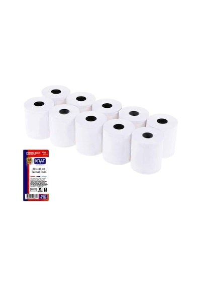 Tr Termal Rulo 80x40 Mm, 10'lu Paket, Beyaz Genel