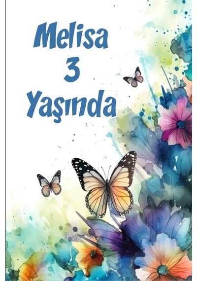 Renkli Kelebekler Temalı Doğum Günü Afişi 50x70 Cm