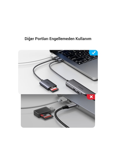 Ugreen Type-c To Sd Ve Micro Sd Kart Okuyucu Adaptör, 80888