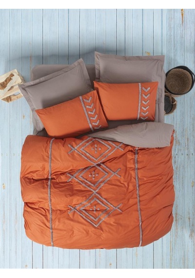Cotton Box Puf Nakışlı Ranforce Çift Kişilik Nevresim Takımı Lia Çiçekli