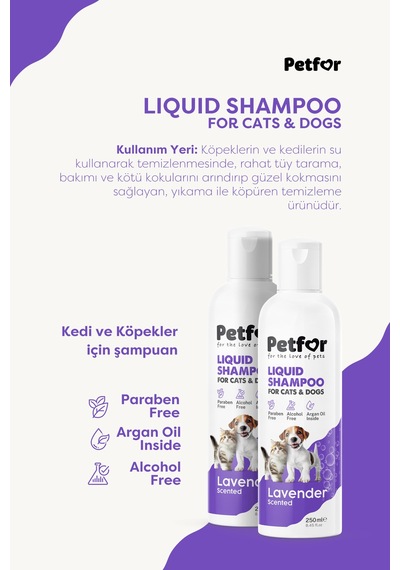 Kedi Ve Köpekler İçin Lavantalı Şampuan 250 Ml X2 Adet
