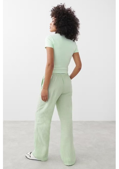 Madmext Mint Yeşili Elastik Belli Bol Kesim Pantolon Mg2020-mint Yeşili Mint Yeşili