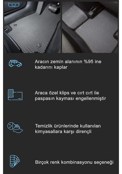 Bod Opel Zafira Life 3D Havuzlu Paspas 2021 ve Sonrası Peugeot Expert Traveller/Citroen Jumpy