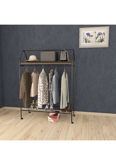 Metallica Concept Tekerlekli Home Hanger Askılık Ayaklı Askılık Siyah