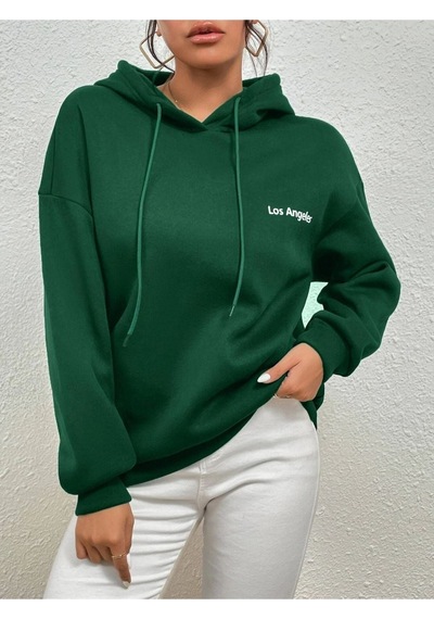 Altamira Unisex Los Angeles Baskılı Oversize Kapşonlu Sweatshirt 001