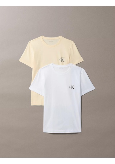 Calvin Klein Monologo Cn 2 Pack T, Tgy Kadın Krem T-shirt