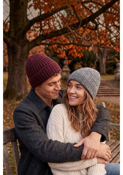 Moibody Unisex Örgü Bere - Yumuşak Dokulu Sıcak Tutan Bere Bordo Bordo Kırçıllı Bordo Kırçıllı