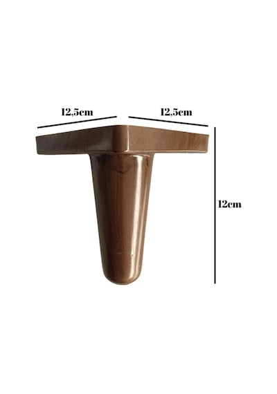 Rüzgar Plastik 12cm Ayak Mobilya Masa Ve Dolap Ayağı 12cm Ahşap Desenli Kahverengi 4 Adet Ahşap Rengi