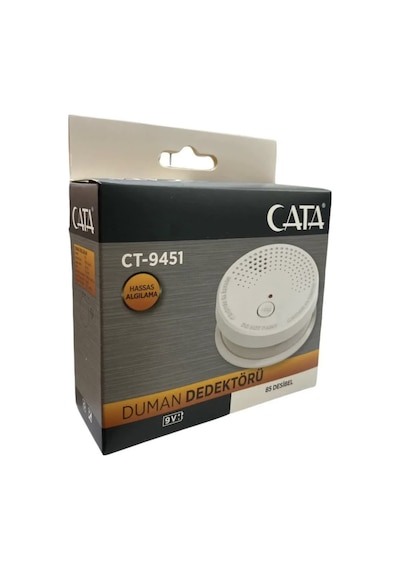 Cata Ct-9451 Pilli Duman Dedektörü 85 Desibel Beyaz