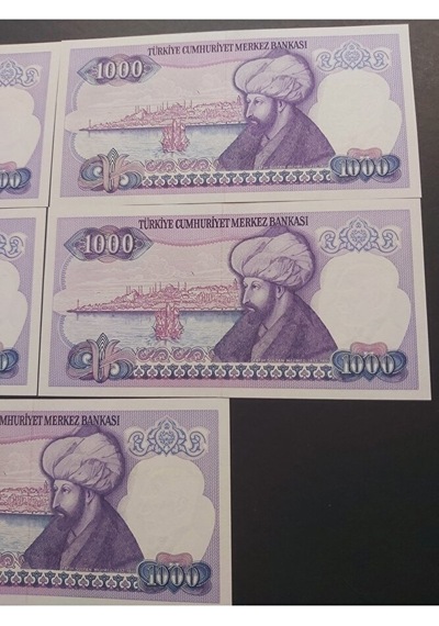 Mor Binlik 7. Emisyon Eski Tc Kağıt Para 1000 Lira
