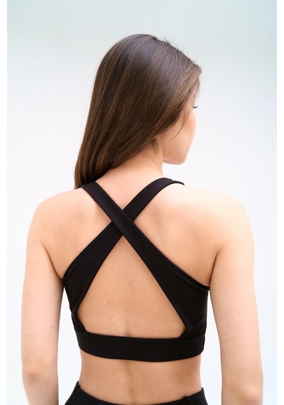 Normal People Nova - Spor Bra / Şeftali Dokulu Peach Skin Kumaş Siyah