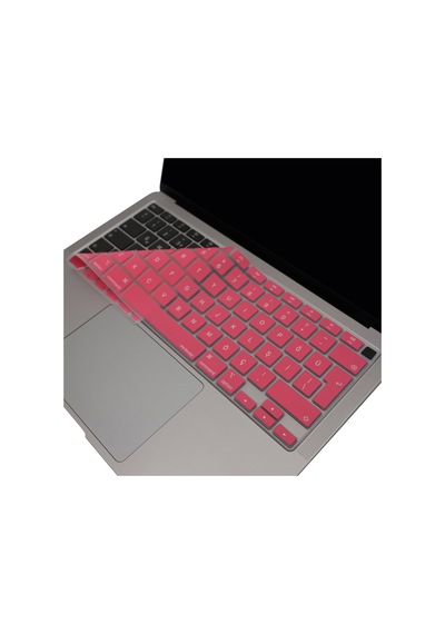 Apple Uyumlu MacBook Air 13 Klavye Kılıfı A2179 A2337 M1 Türkçe Q Silikon İnce Toz Sıvı Koruma Yıkanabilir Pembe