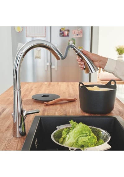 Grohe Eviye Bataryası Spiralli 2 Fonksiyonlu Zedra Krom- 32294002