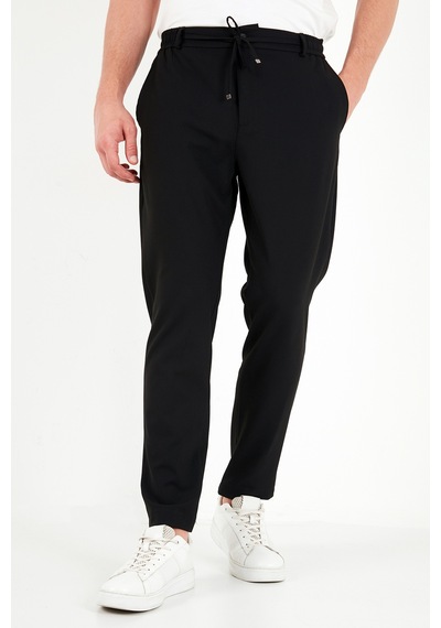 Buratti Regular Fit Belden Bağlamalı Düz Paça Pantolon Erkek Pantolon Cf26w6111111 Siyah