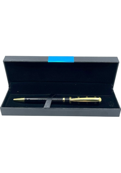 Premium Metal Roller Tükenmez Kalem Siyah Kapaklı - Siyah