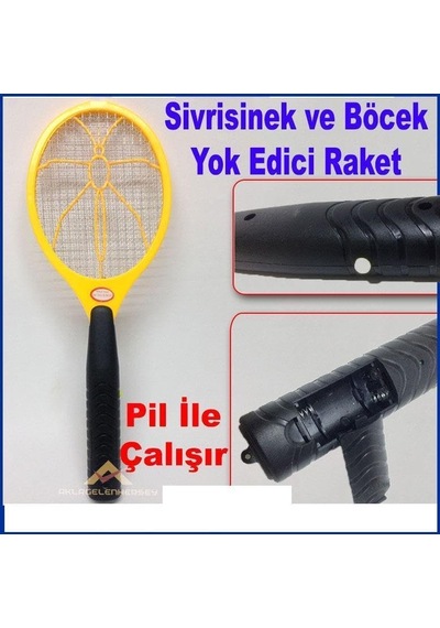Sivrisinek Ve Böcek Yok Edici Raket Pilli Elektronik Raket 46cm