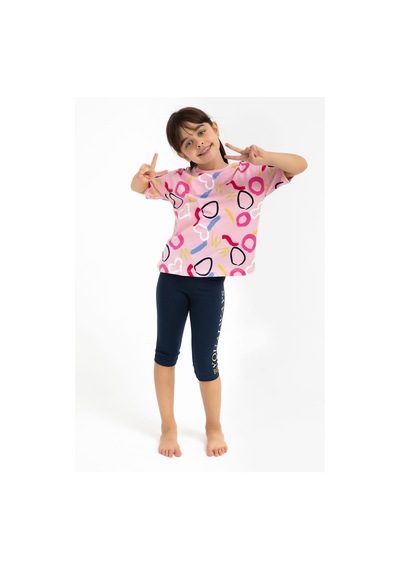 Rolypoly Be You Always Pembe Kız Çocuk Kapri Tayt Takım 5274-29403 Pembe