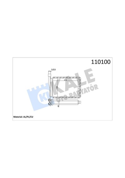 Kale 0581842al Kalorifer Radyatörü R9- r11- exp 212x156 Bakır/plastik 2 Sıra Cu Pl Sistem 7701027078