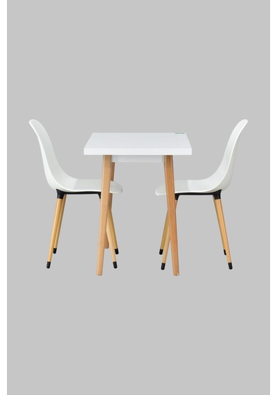 Vilinze Eames Sandalye Avanos Ahşap Mdf Mutfak Masası Takımı - 60x90 Cm Beyaz