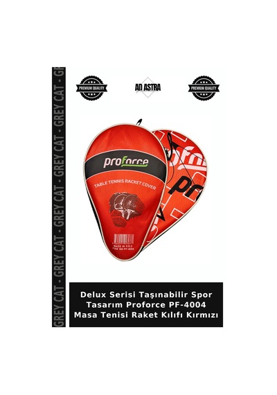 Delux Serisi Taşınabilir Spor Tasarım Proforce Pf-4004 Masa Tenisi Raket Kılıfı Kırmızı