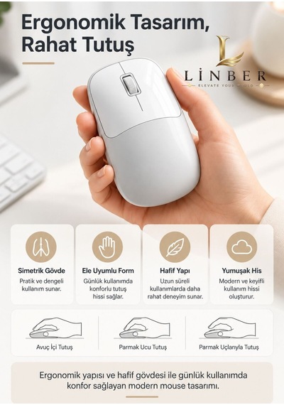 Şarjlı Kablosuz Gri Mouse Bluetooth + 2.4g Çift Modlu Type-c Şarjlı Sessiz Tuşlu Ergonomik Optik 1200/1600 Dpı Taşınabilir Mouse Çok Renkli Diğer Şarjlı Kablosuz Gri Mouse Bluetooth + 2.4g Çift Modlu Type-c Şarjlı Sessiz Tuşlu Ergonomik Optik 1200/1600 Dpı Taşınabilir Mouse Çok Renkli Diğer