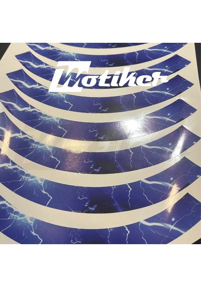 Yıldırım Desen Baskılı Jant Kaplama Tasarımı Sticker Etiket Modeli