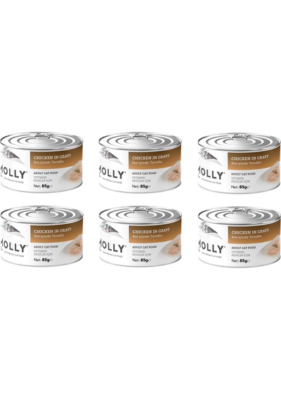 Molly Tavuklu Sos İçinde Yetişkin Kedi Konservesi 85 Gr. X 6 Adet