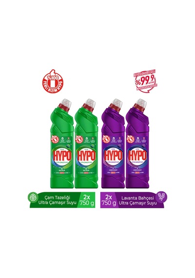 Hyper Hypo Ultra Çamaşır Suyu Çam + Lavanta 4 x 750 G