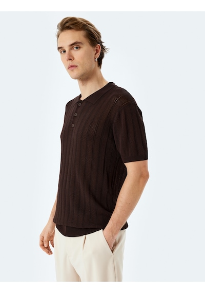 Koton Polo Yaka Düğme Detaylı Viskon Karışımlı Dokulu Kısa Kollu Triko Tişört Kahverengi 5sam70027ht Kahve Kahverengi Koton Polo Yaka Düğme Detaylı Viskon Karışımlı Dokulu Kısa Kollu Triko Tişört Kahverengi 5sam70027ht Kahve Kahverengi