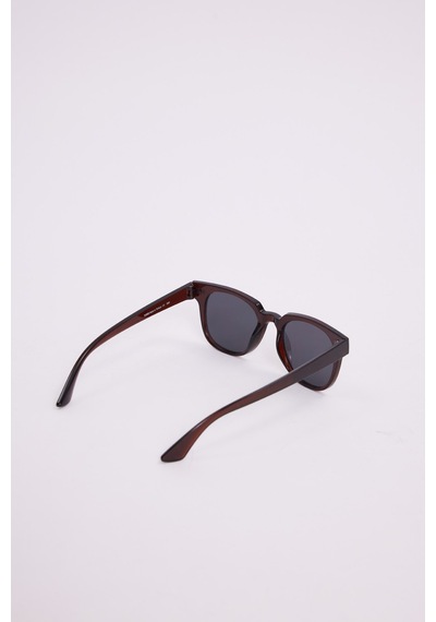 Unisex Oval Kahverengi Çerçeve Uv 400 Korumalı Siyah Cam Güneş Gözlüğü-51238 Çok Renkli