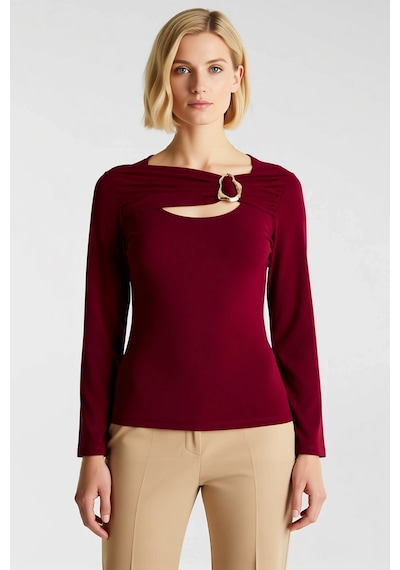 Benerly Kadın Örme Bluz Asimetrik Yaka Uzun Kol Cut Out Detaylı Vücuda Ot bordo Benerly Kadın Örme Bluz Asimetrik Yaka Uzun Kol Cut Out Detaylı Vücuda Ot bordo