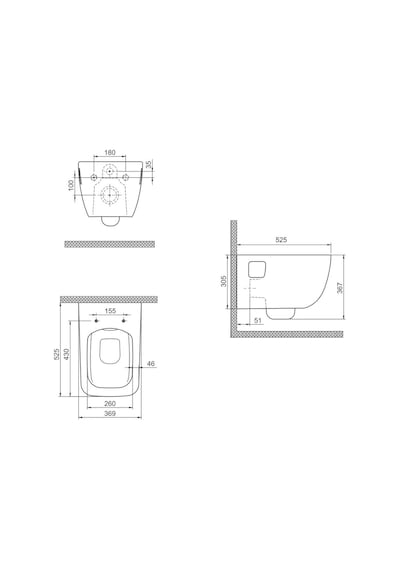 Turkuaz Cerastyle Aqua Rimless Kanalsız Asma Klozet ve Duru PP Slim Yavaş Kapak