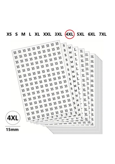 4xl Yapışkanlı Çapı-15mm Yuvarlak Beden Etiketi 300 Adet 300