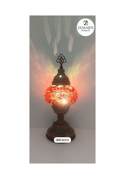 El Yapımı Pilli Masa Lambası/abajur Bordo - 806869417 Bordo