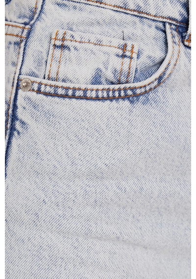 Tudors Kadın Regular Fit Klasik Kesim Pamuklu Açık Mavi Jean Kot Şort-39916 Açık Mavi