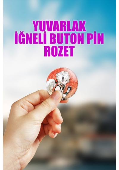 Lingyang Wuthering Waves Gacha Çanta Süsü Rozet İğneli Buton Rozet Seti 1 Adet Tekli