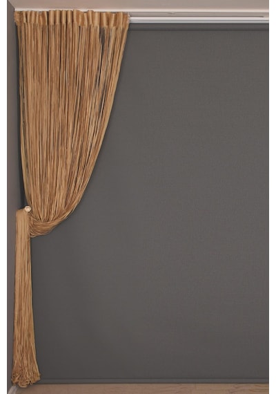İp Model Gold Renk İp Perde 190 Cm En 280 Cm Boy 2 Mm Şeritler Halinde Hazır İp Perde Gold