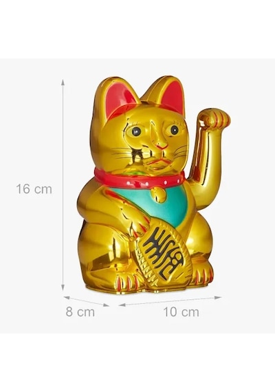 Altın Rengi Şanslı Kedi Çok Renkli