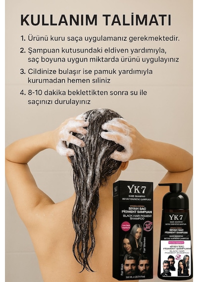 Yk7 Kozmetik Yk7 Küllü Kumral 7.1 Beyaz Kapatıcı Şampuan 300 Ml.