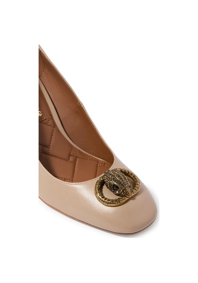 Kurt Geiger Chelsea 85 Round Toe Deri Lüks Tasarım Kadın Stiletto Topuklu Ayakkabı Bej 38,5