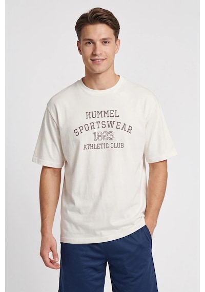 Hummel Oversize % 100 Pamuk Bisiklet Yaka T Shirt Erkek T Shirt 912433-9157 Ekru
