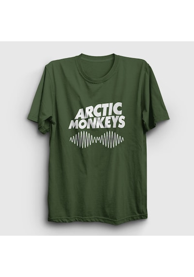 Presmono Unisex Cover Arctic Monkeys T-shirt Haki