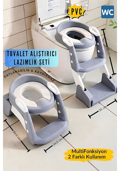 Nextbuy Tuvalet Eğitim Alıştırma Koltuğu Tutma Kollu Ayarlanabilir Lazımlık Klozet Pisuvar Kapağı Adaptörü