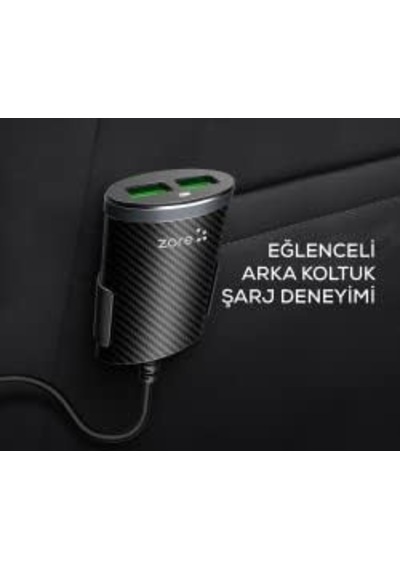 Zore Zr-c502 2+2 Araç Şarj Seti 4 Telefonu Aynı Anda Şarj Edebilir