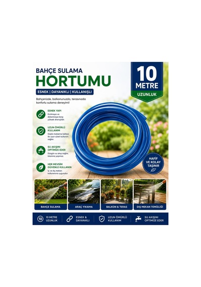 Hortum. Araba Yıkama Bahçe Sulama Balkon Yıkama Hortumu 10 Metre