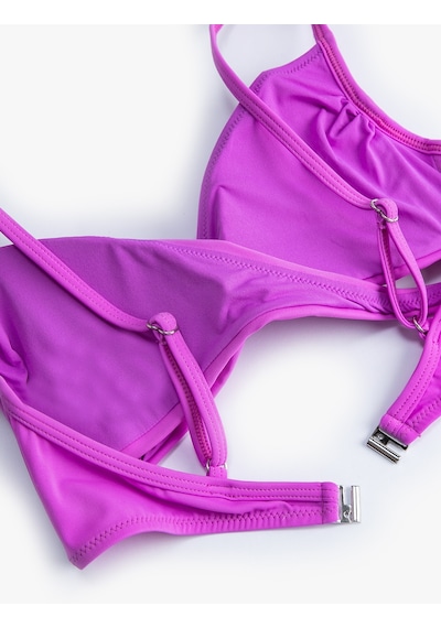 Koton Drapeli Bikini Üstü Pedli Astarlı Mor 4sak10087mm Mor